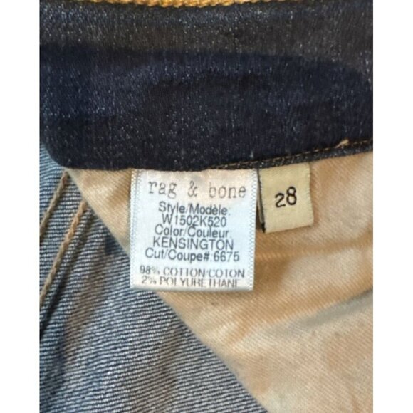 Rag & Bone Jeans Womens 28 Dark Denim Low Rise Kensington 28x30 W1502K520 - Picture 8 of 9
